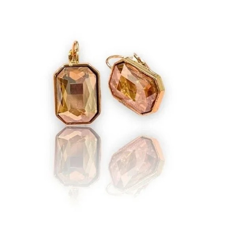 Gold Crystal Drop Dangle Earrings 15$